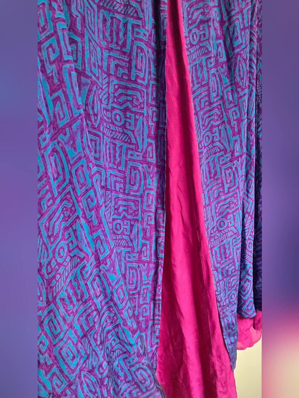 Vintage Funky Silk Geometric Skirt - Picture 2 of 8